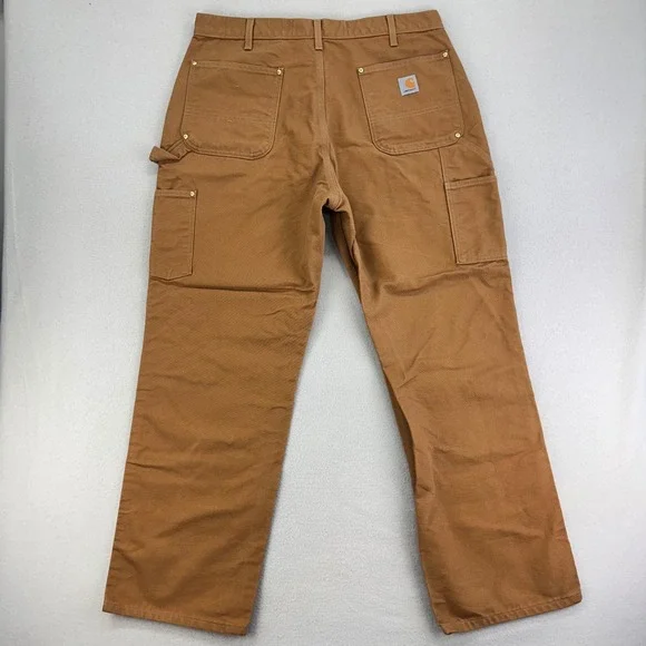 パンツ Carhartt double knee B01-BRN made in USA Carhartt Double Knee Work Pants B01 BRN Mens 38x30 Duck Canvas USA